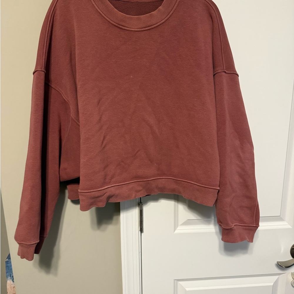 Lululemon Fleece Rust Red Cropped Sweatshirt